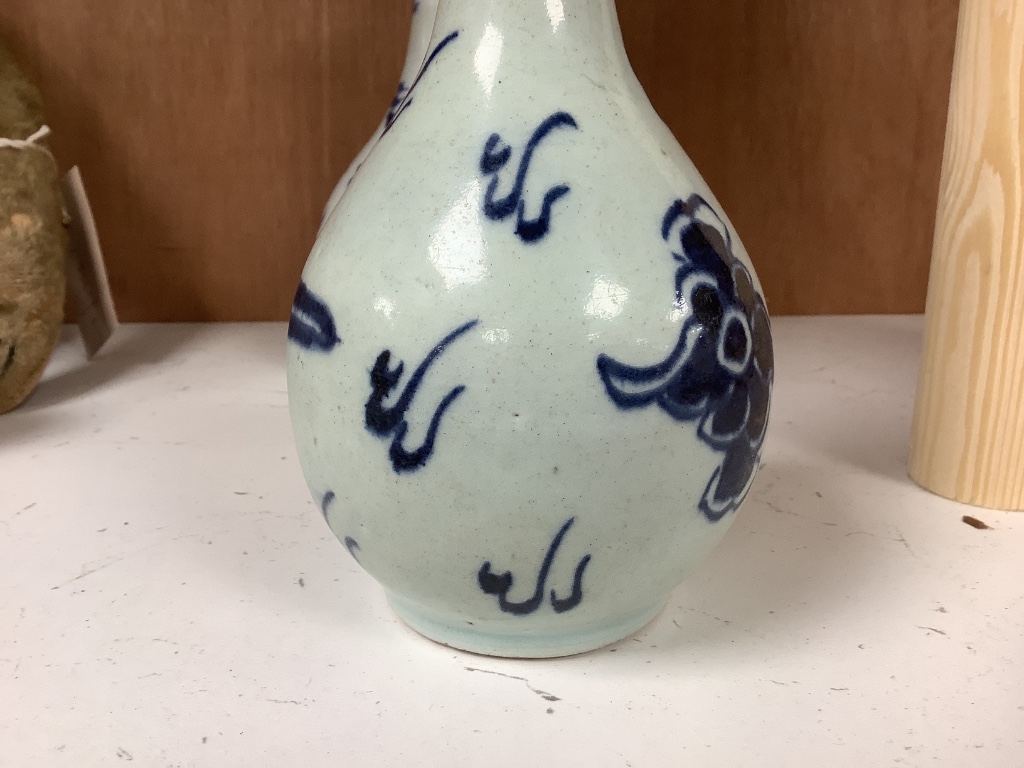 A pair of Chinese bottle vases, late 18th century, 18cm high